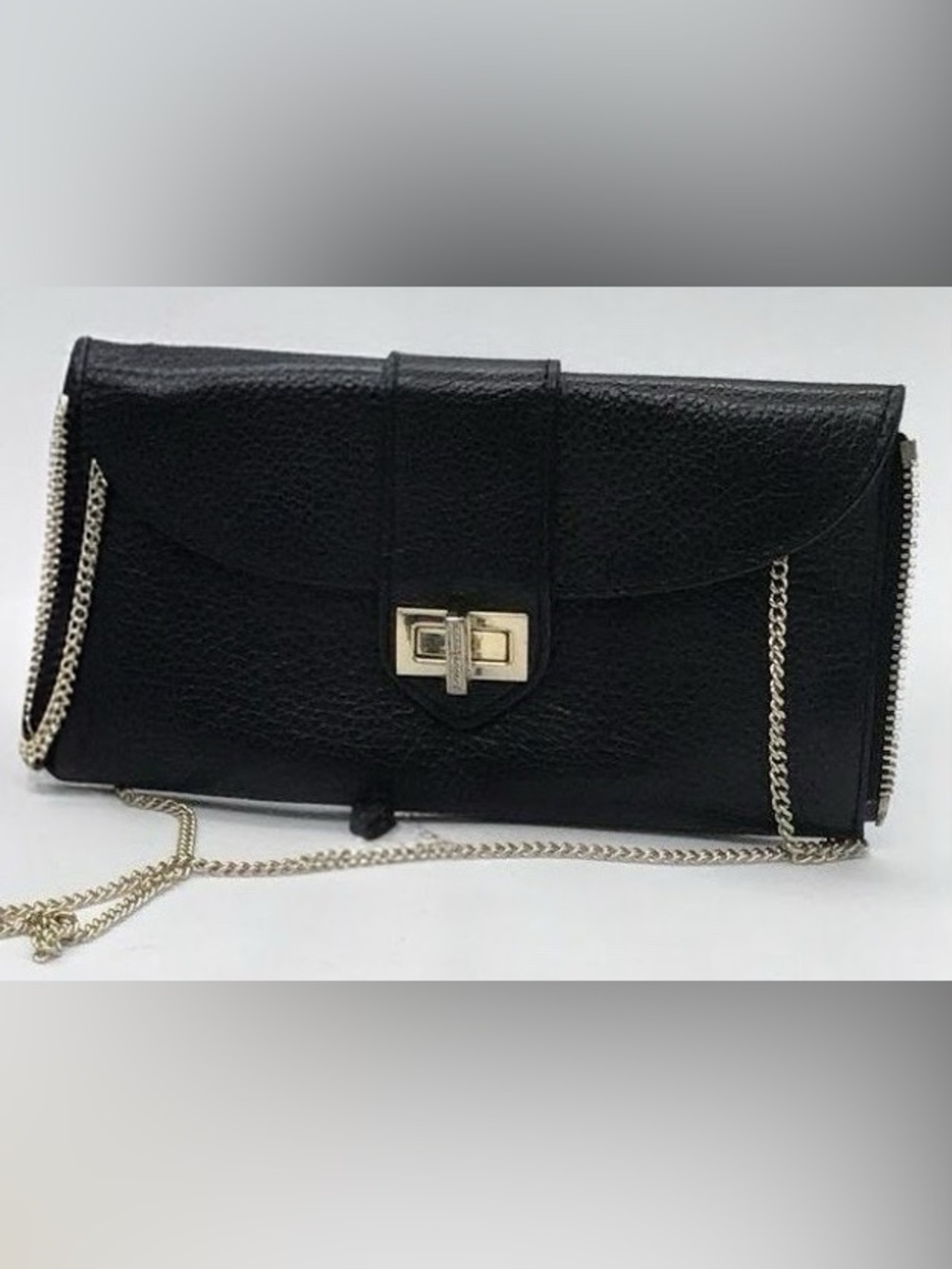 Henri Bendel Rivington Black Pebbled Leather Convertible Tote 2-in-1 Bag - Picture 4 of 13